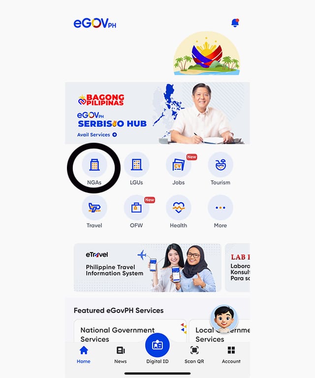 Egov App landing page